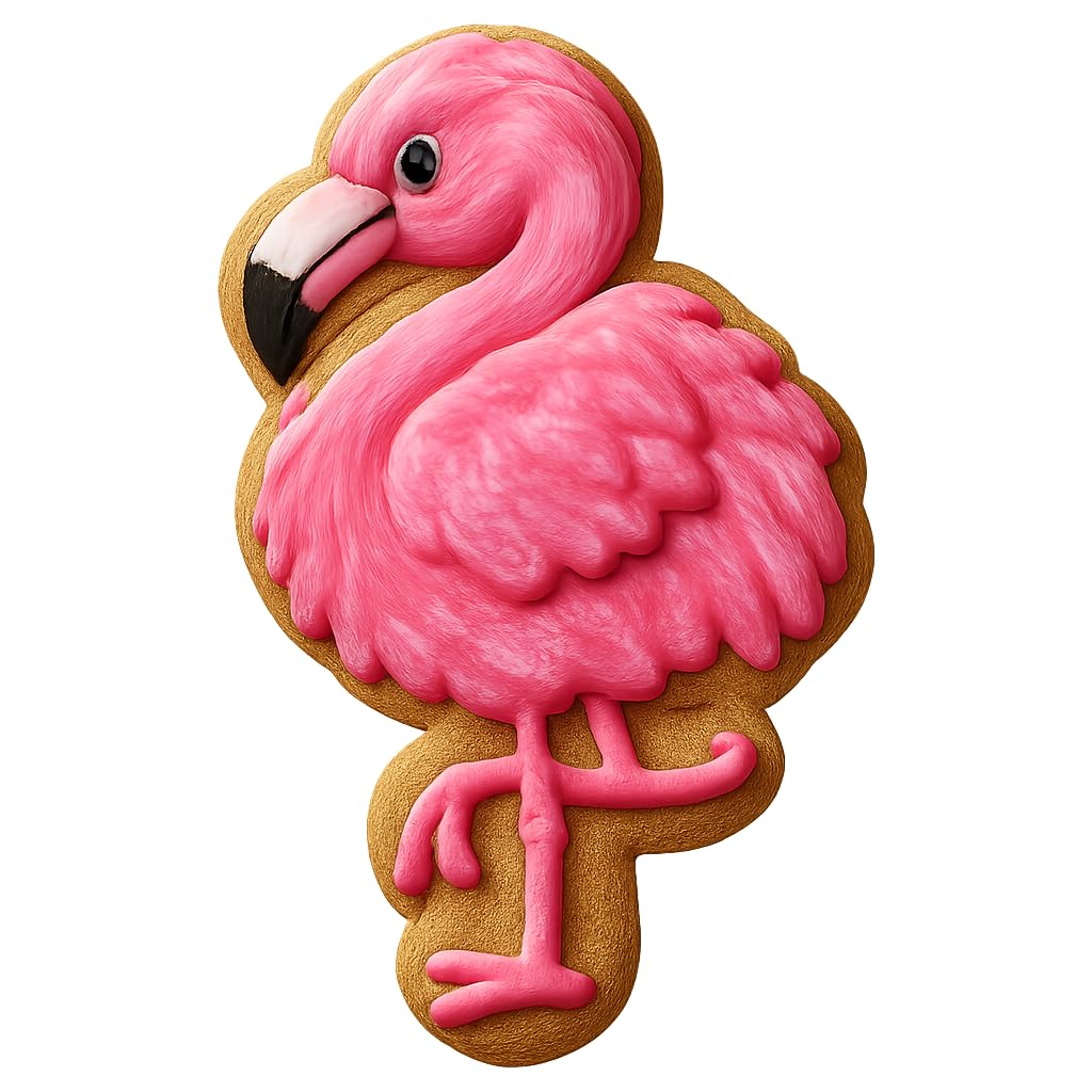 Fluffy Flamingo Cookie Cutter - 2.6x4" Fun Baking Set Premium Quality