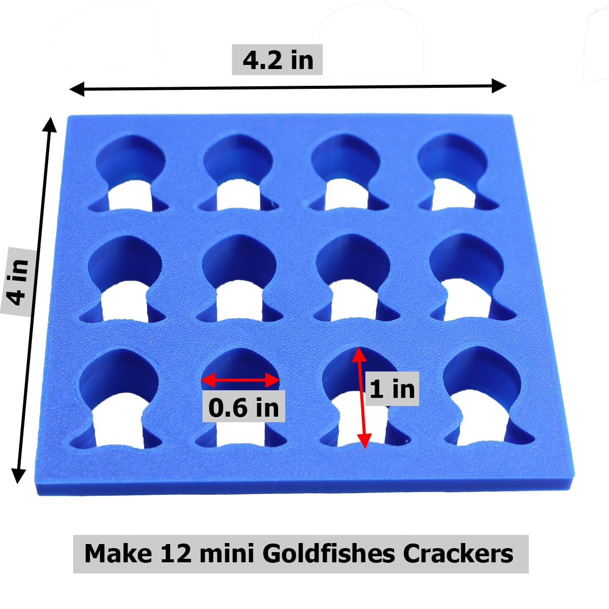 2 Pack Mini Goldfish Cookie Cracker Cutter 1 Inch goldfish mold - Hand Made in the USA by Mighty Gadget (12 Goldfish cutter)