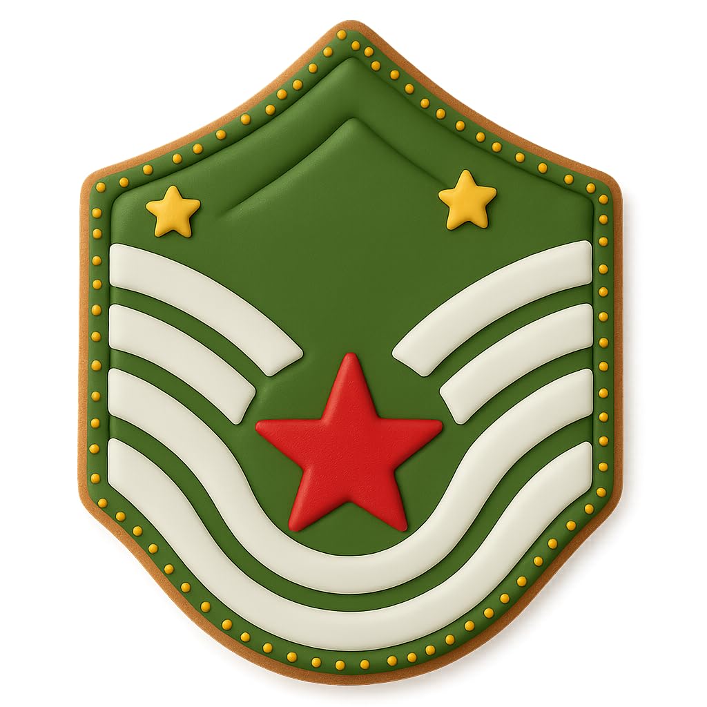 Air Force Master Sergeant Cookie Cutter & Stamp 4.25x3.14" for Baking Fondant