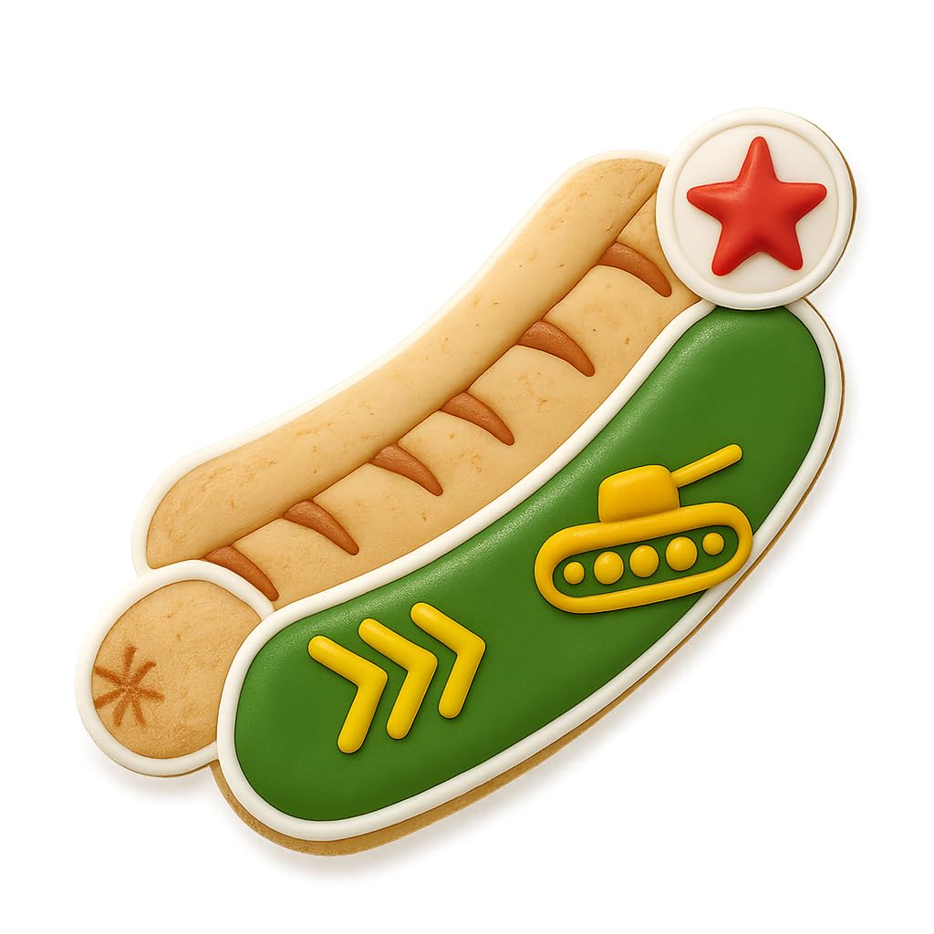 Mighty Gadget Hot Dog Cookie Cutter - 4x1.85" Sausage Bun Biscuit Mold for BBQ Party Baking (Random Color)