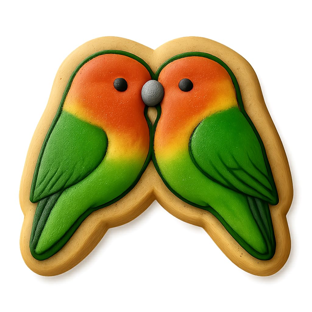 Heartfelt Lovebirds Cookie Cutter - 4x3.1" Quality Baking Tool