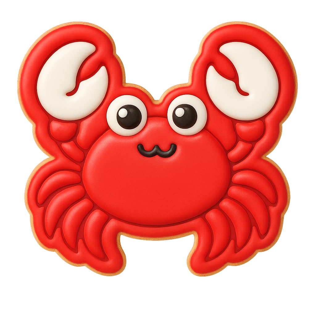 Happy Kawaii Crab Cookie Cutter - 4x3.76" Premium Kitchen Design