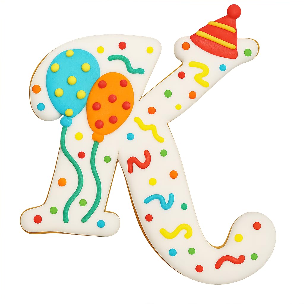 Fancy Cursive Letter Cookie Cutter - 4" Tall Alphabet Baking Mold (Random Color)