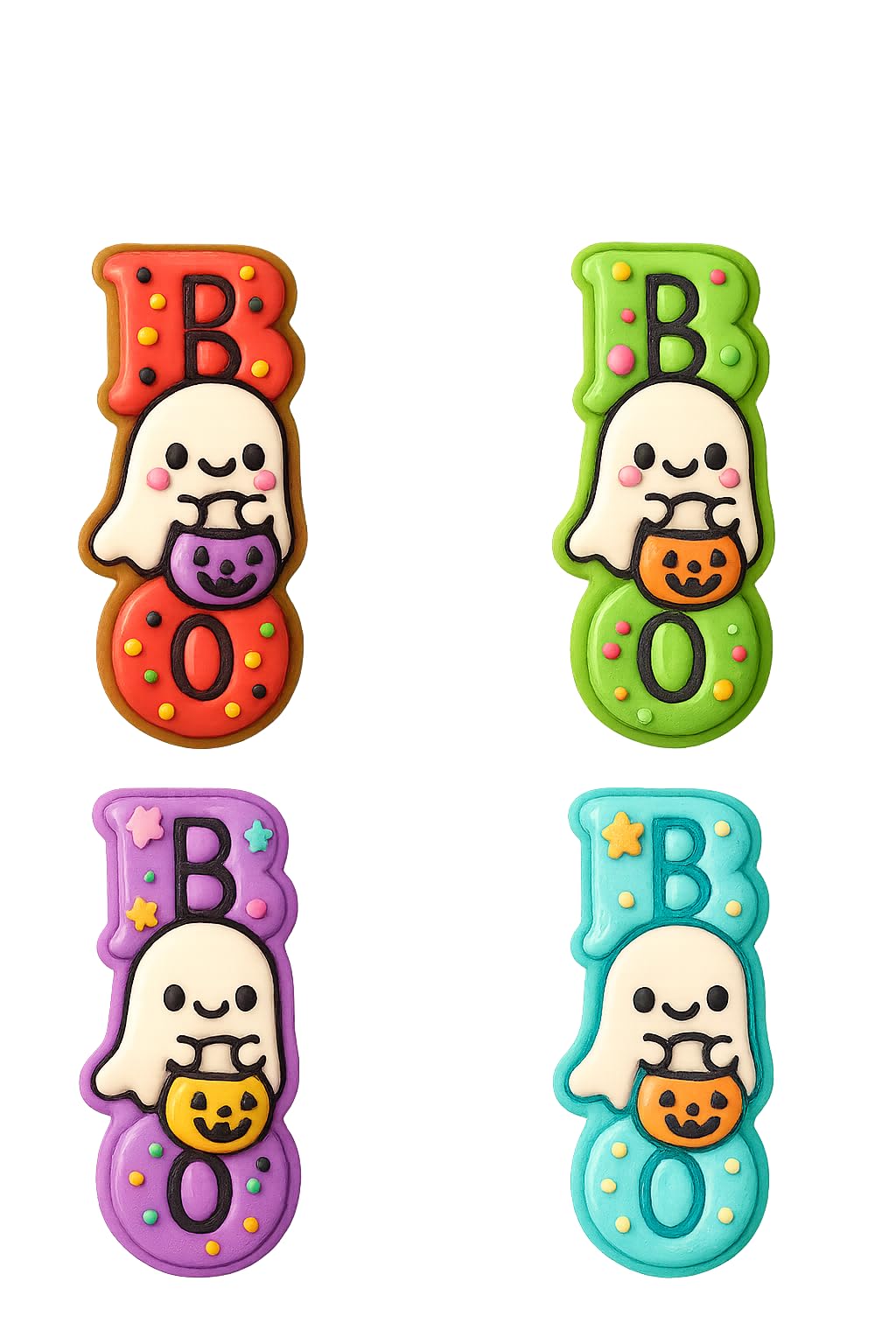 Boo Ghost Cookie Cutter & Stamp 4x1.75" for Baking & Fondant Clay Embosser