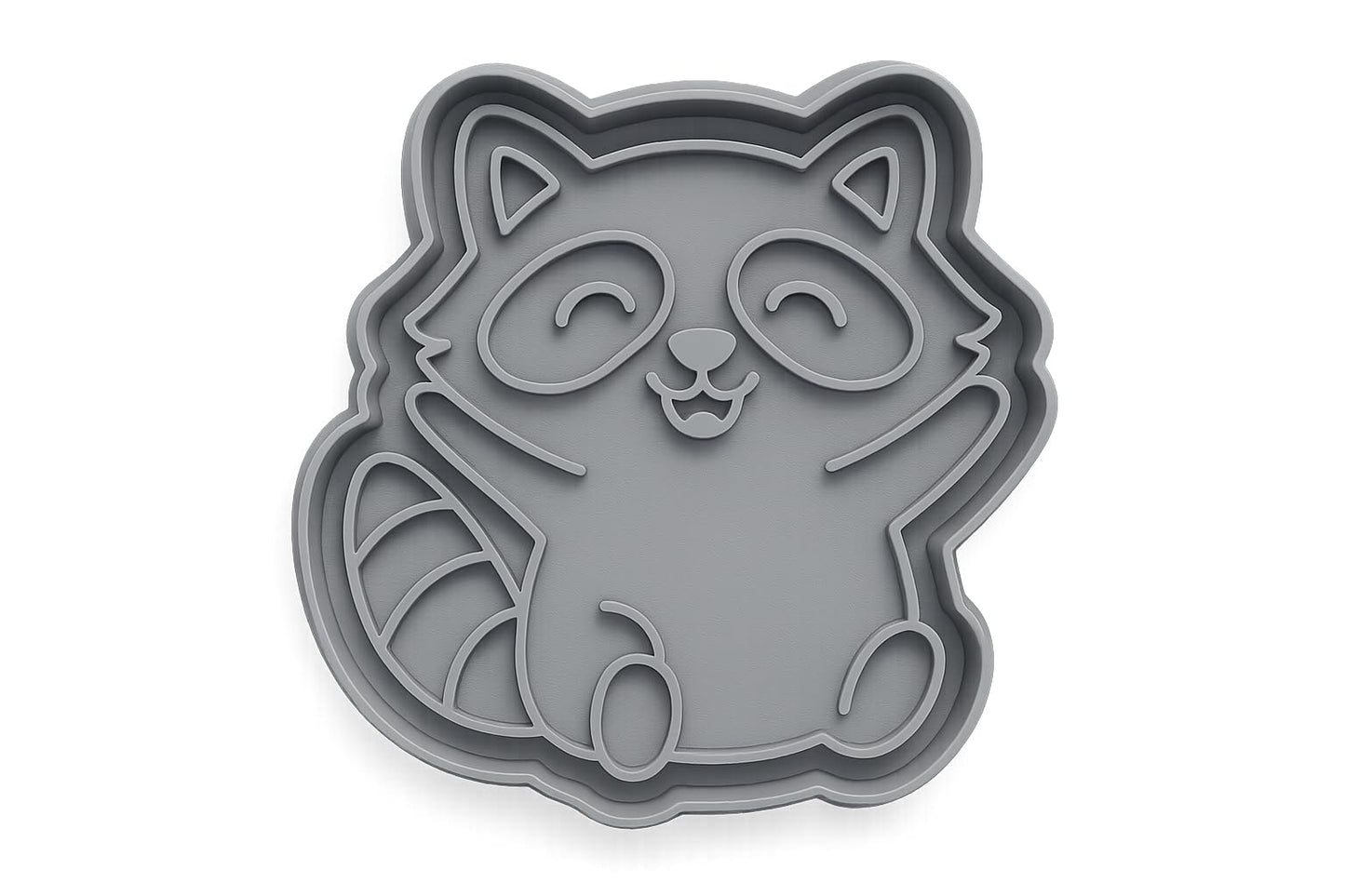 Joyful Raccoon Cookie Cutter - 4x3.5" Fun Kitchen Baking Design