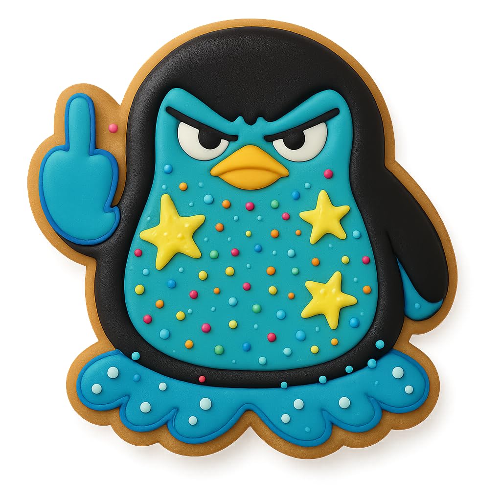 Middle Finger Penguin Cookie Cutter - 4x3.83", Adult Humor Bird Baking Mold (Random Color)