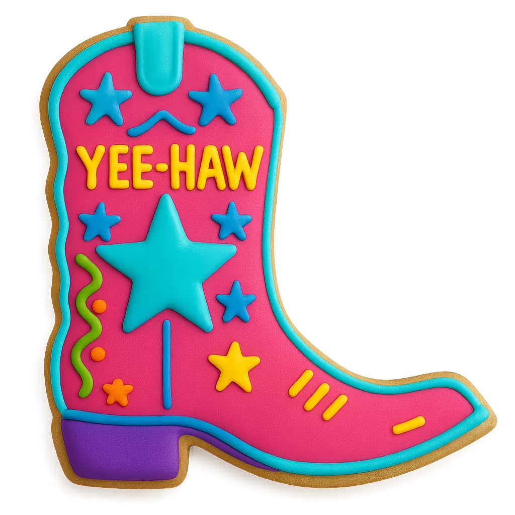 Cowboy Hat and Boot Cookie Cutter Set (4.25" Each) - Western-Themed Baking and Crafting Tool (Random Color)