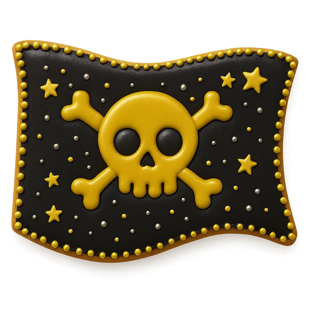 Pirate Flag Cookie Cutter - 4x3.38 Inches, Perfect for Nautical and Pirate-Themed Baking