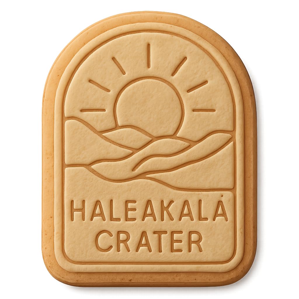 Haleakalā Crater Sun Cookie Cutter - 4x3.2" Premium Scenic Design Baking