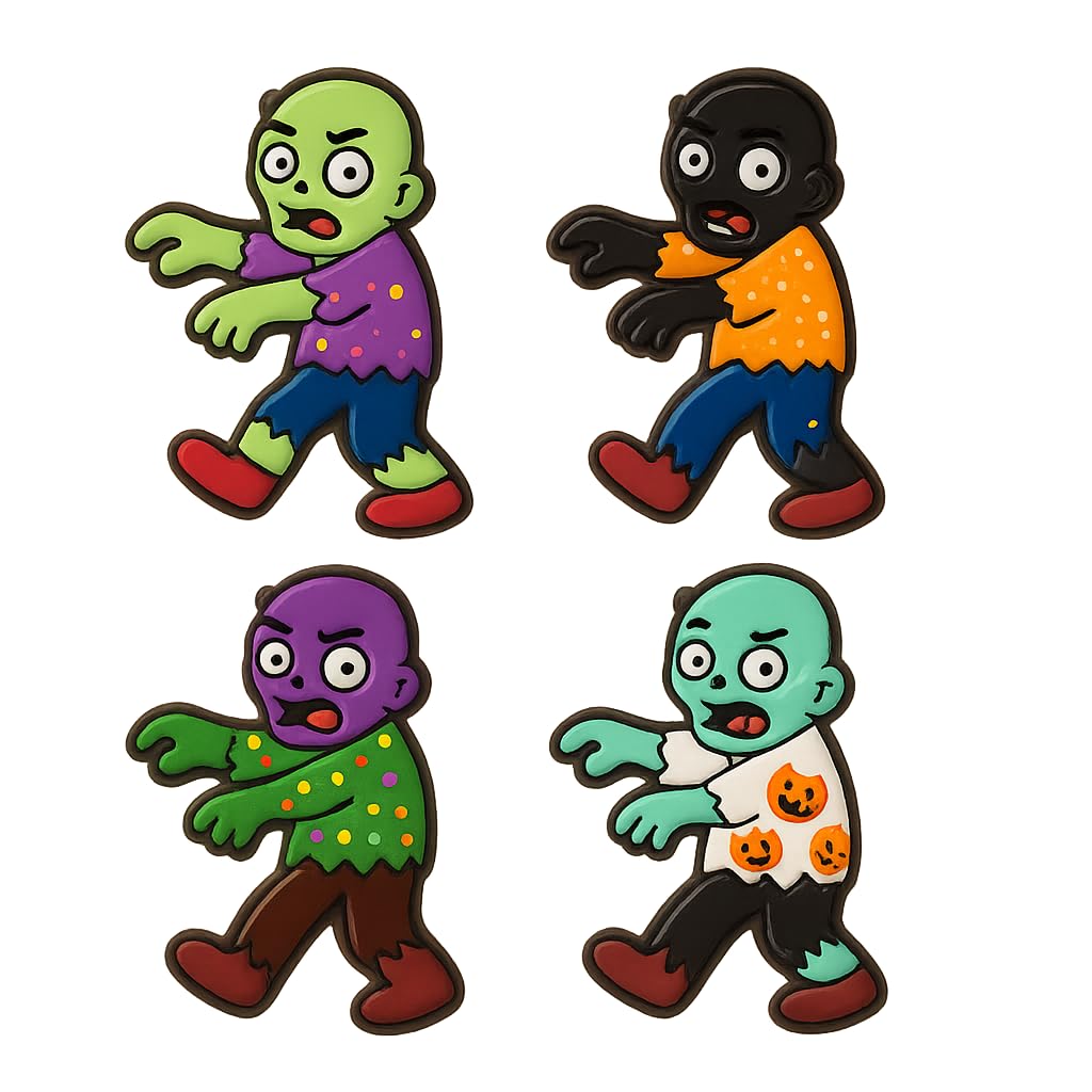Mighty Gadget Zombie Man Cookie Cutter & Stamp - 4x2.8" Spooky Design for Halloween Baking (Random Color)