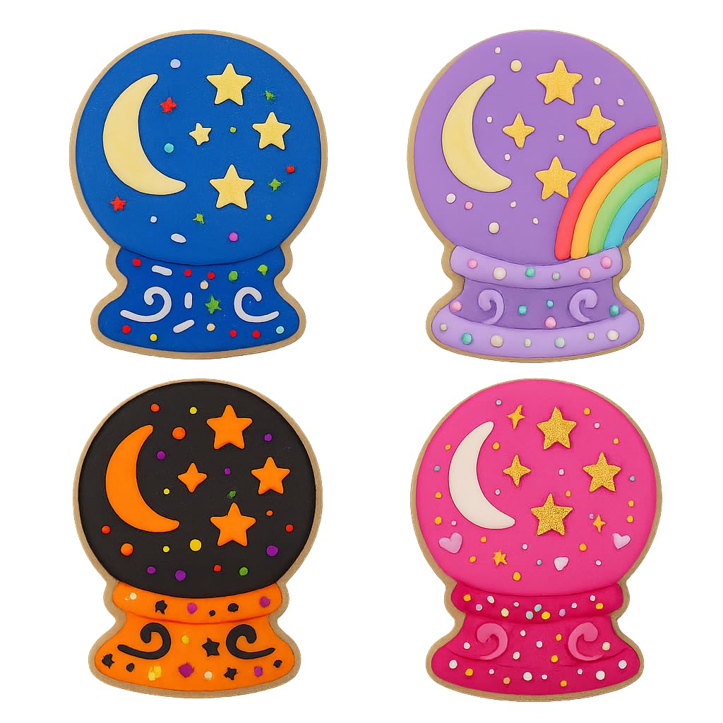 Crystal Ball Cookie Cutter & Stamp 4x3" for Baking Fondant Clay Embosser Gifts