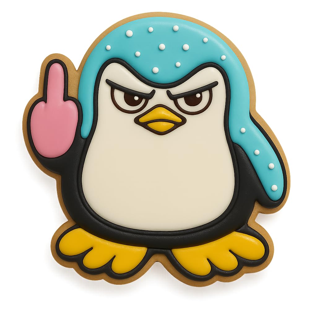 Middle Finger Penguin Cookie Cutter - 4x3.83", Adult Humor Bird Baking Mold (Random Color)