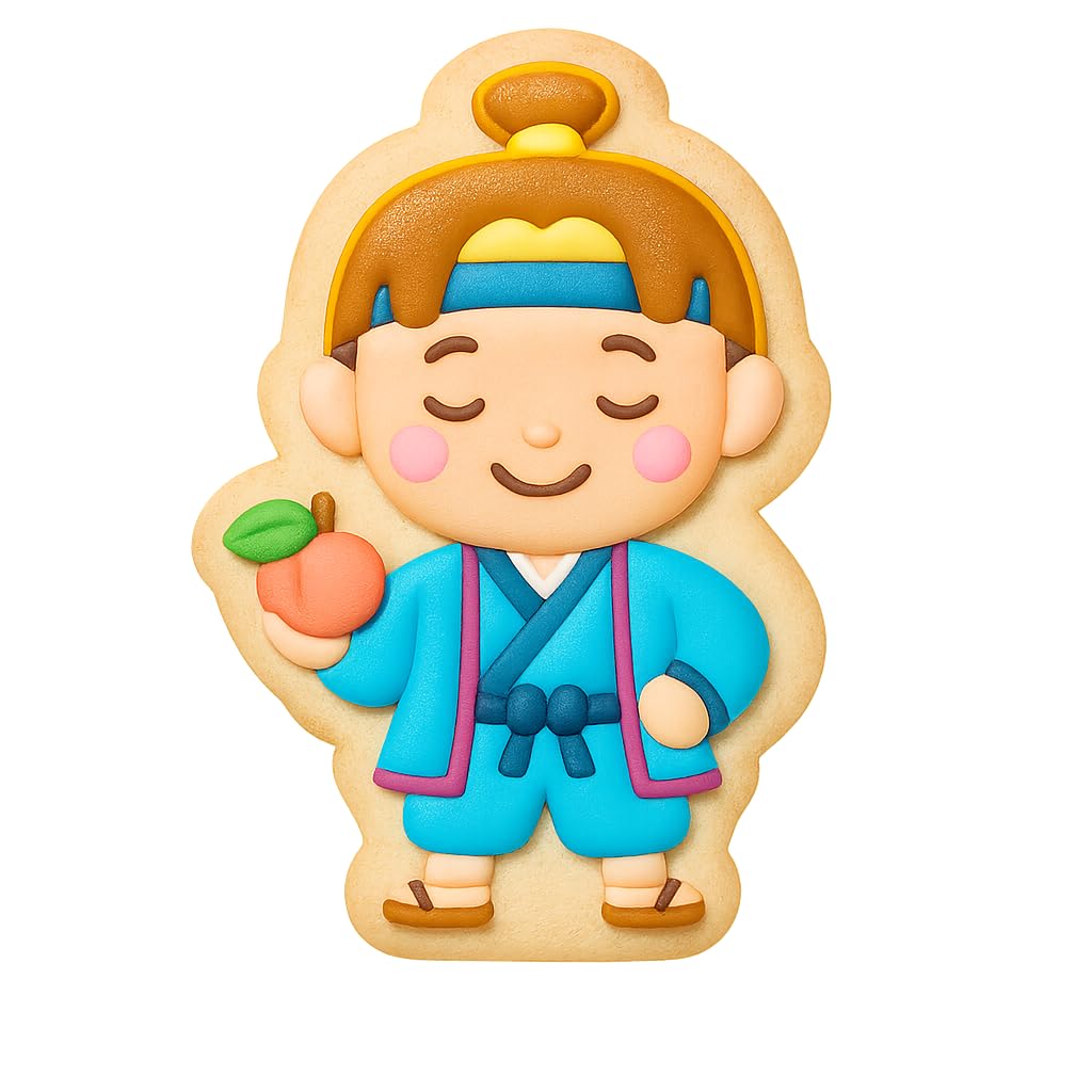 Momotaro Peach Boy Cookie Cutter - 4x2.8" Fun Creative Baking Design