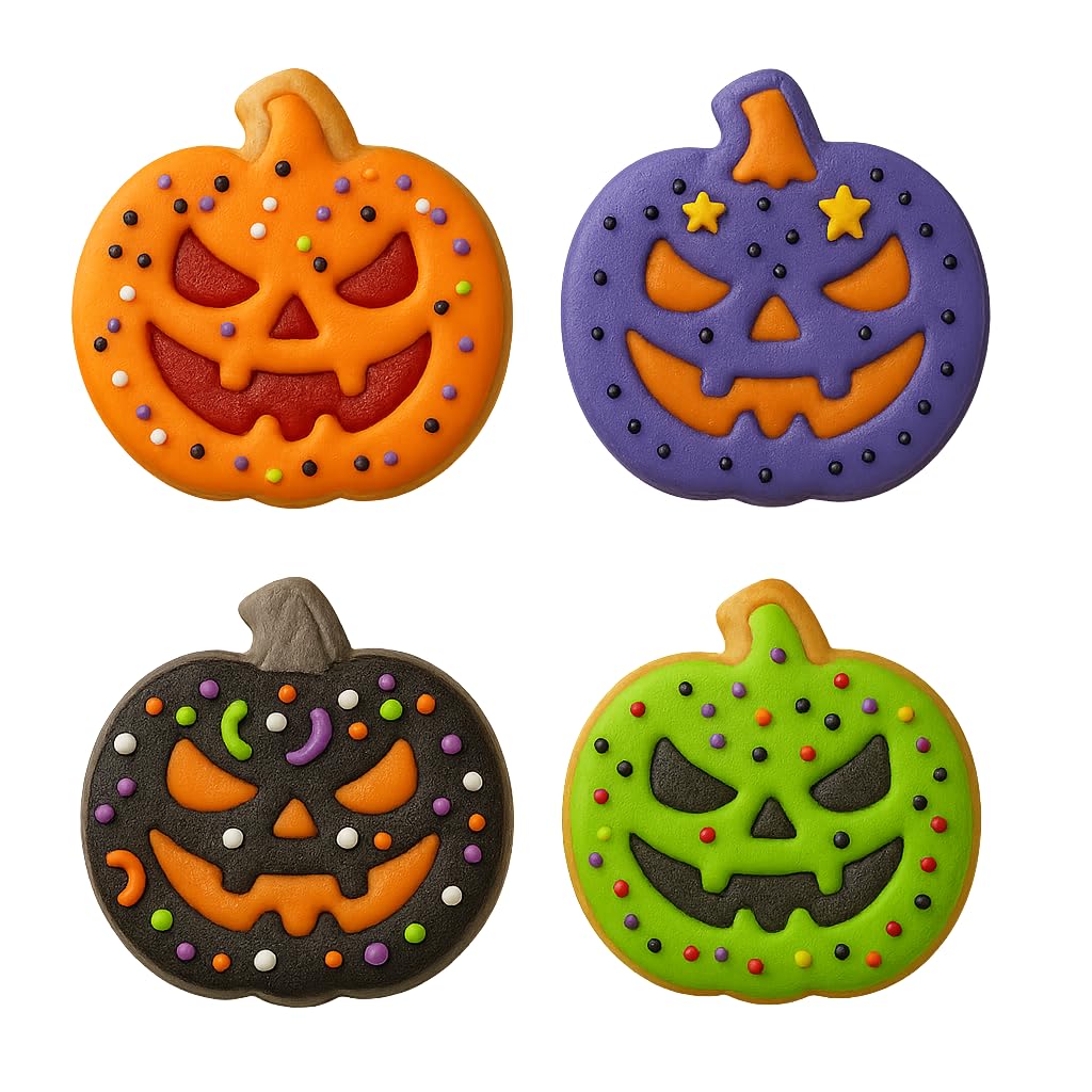 Mighty Gadget Jack-O'-Lantern Cookie Cutter & Stamp - 4x3.6" Spooky Design for Halloween Treats (Random Color)