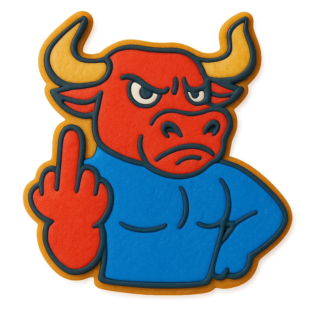Angry Bull Middle Finger Cookie Cutter 4x3.4" for Baking Fondant Clay Gifts