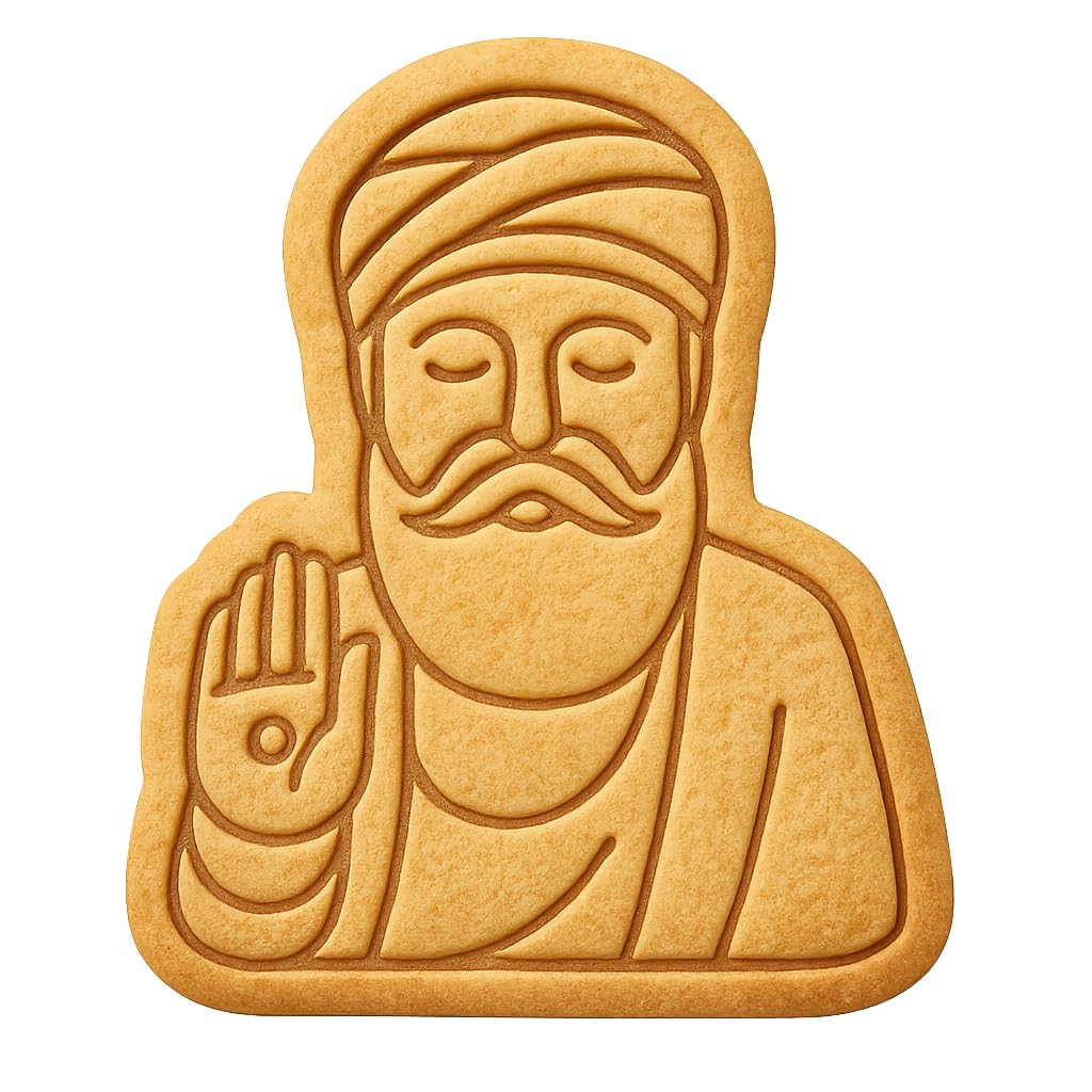 Guru Nanak Figure Cookie Cutter - 4x3.4" Premium Baking for Kids