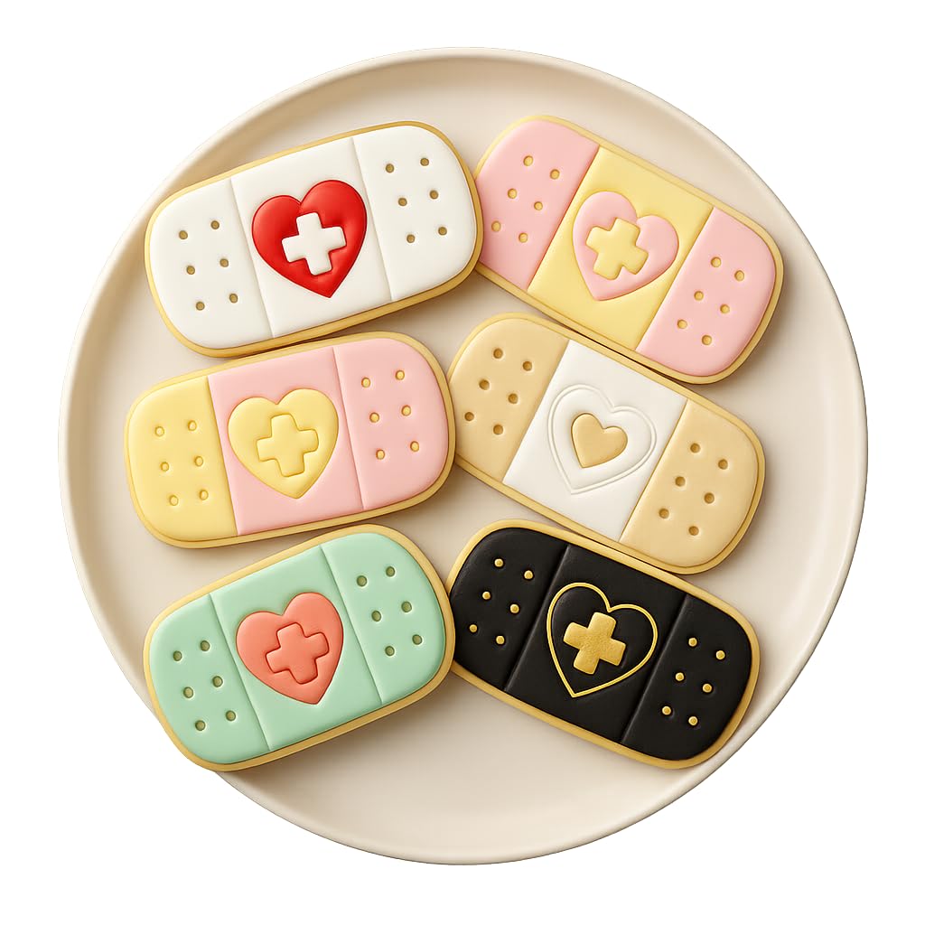 Mighty Gadget Bandage Cookie Cutter & Stamp - 4x1.75 Inches, Fun First-Aid Baking Tool