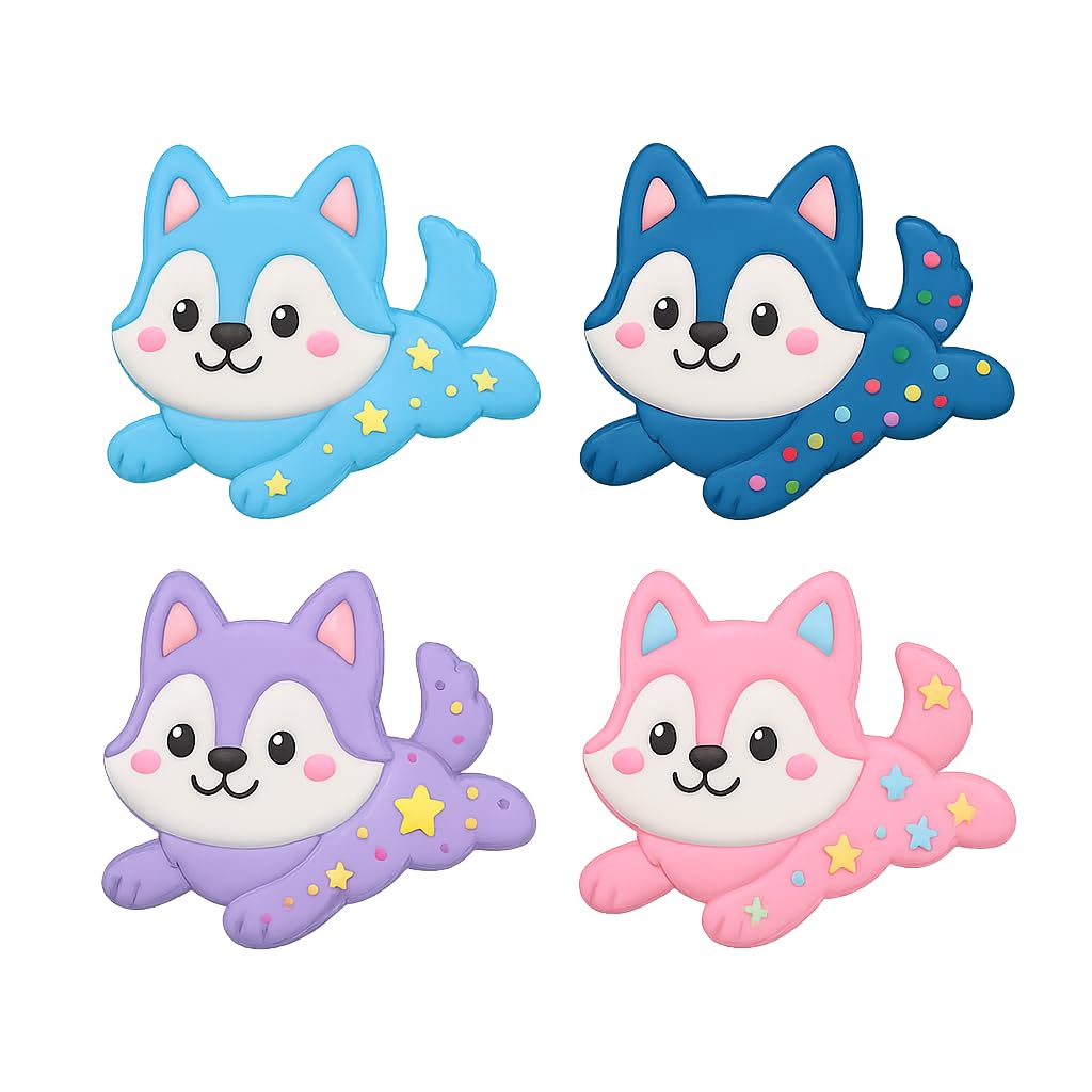 Kawaii Husky Puppy Cookie Cutter & Stamp 4x3.4" for Baking & Fondant Clay Gifts