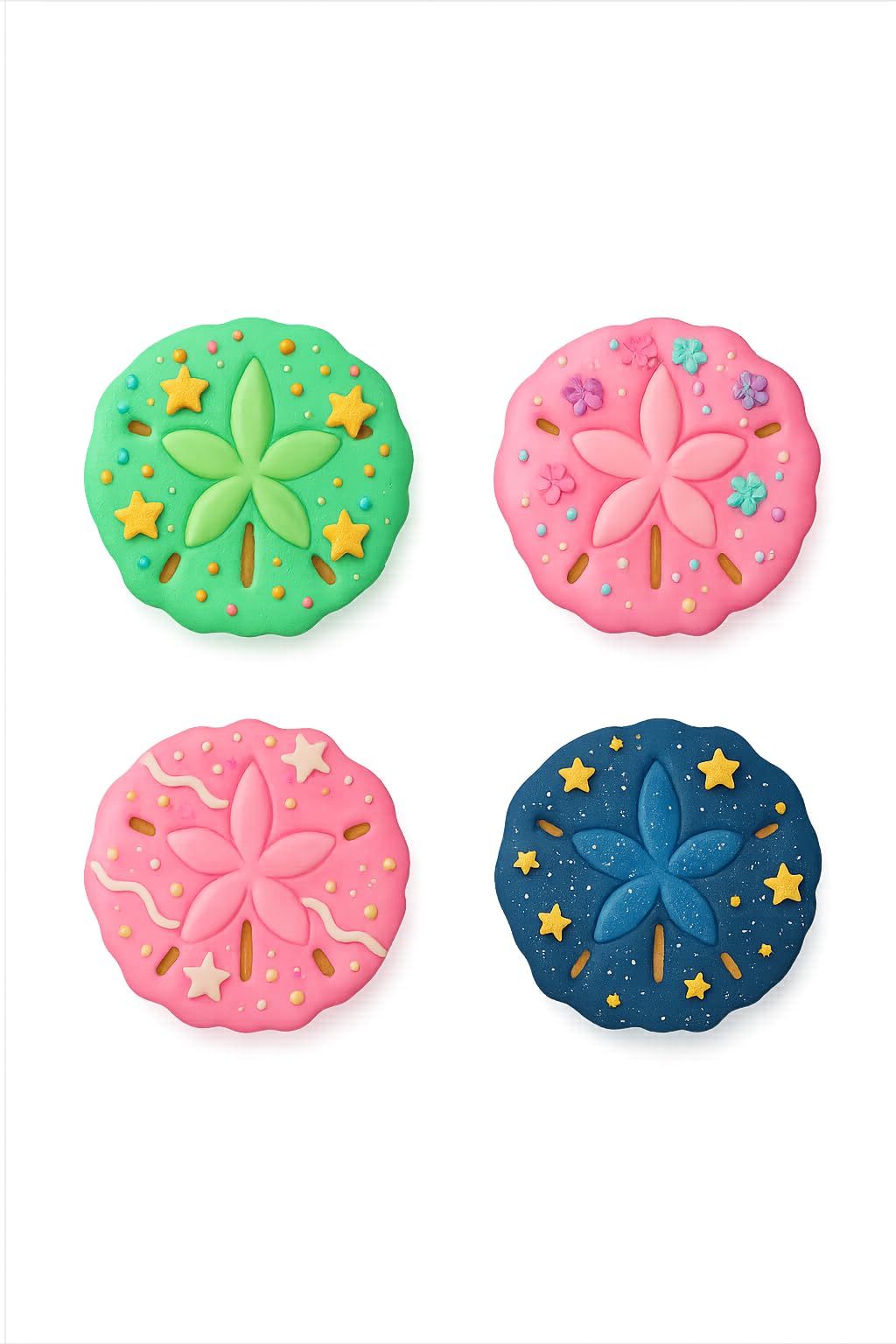 Mighty Gadget Sand Dollar Cookie Cutter & Stamp - 4x4" Beachy Design for Ocean-Themed Baking (Random Color)