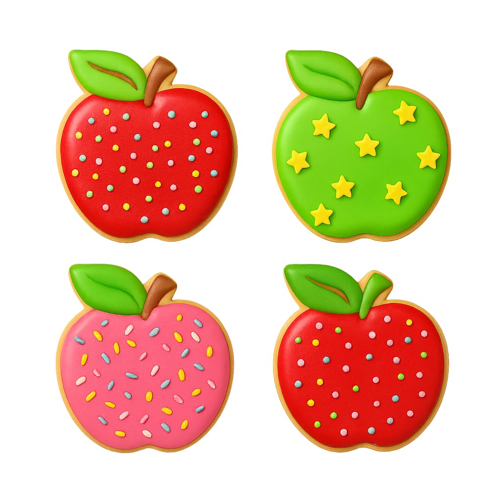 Apple Cookie Cutter & Stamp 4x3.5" for Baking Fondant Clay Embosser Gifts