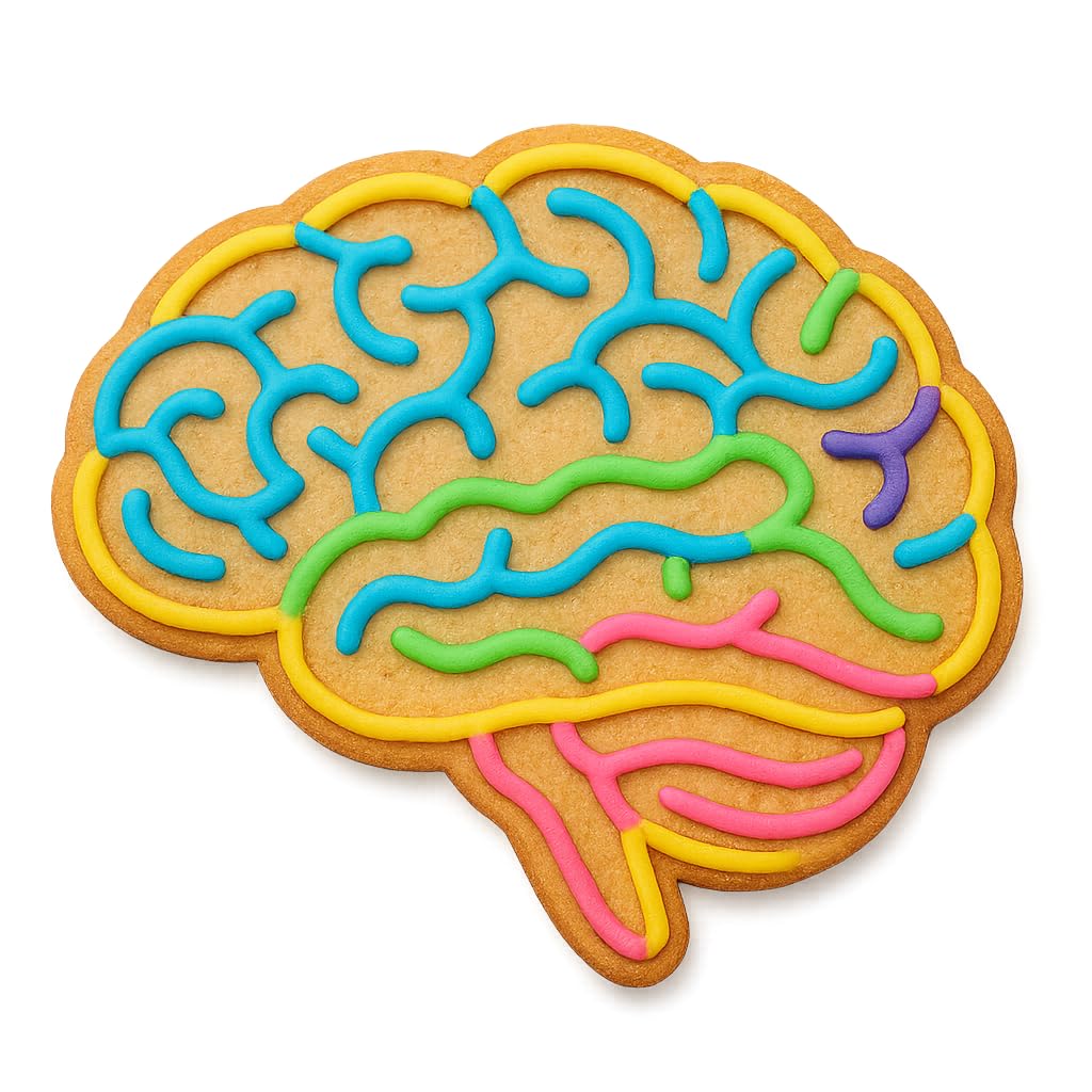 Human Brain Cookie Cutter & Stamp - 4x3.42 Inches, Anatomy Baking Tool for Halloween & Science Themes (Random Color)