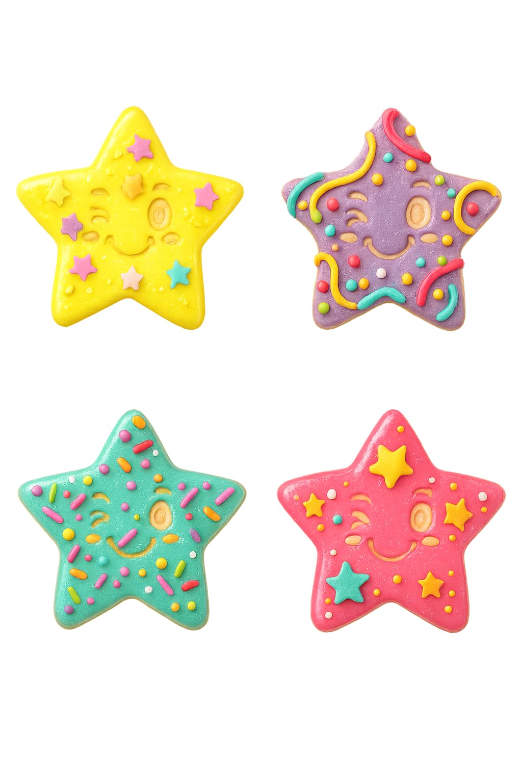 Winking Star Cookie Cutter & Stamp 4x3.8" for Baking Fondant Clay Embosser