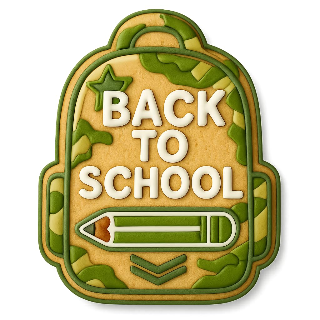 Mighty Gadget Back to School Backpack Cookie Cutter & Stamp - 4x3.2" Fun Design for Kids Baking & School Parties (Random Color)