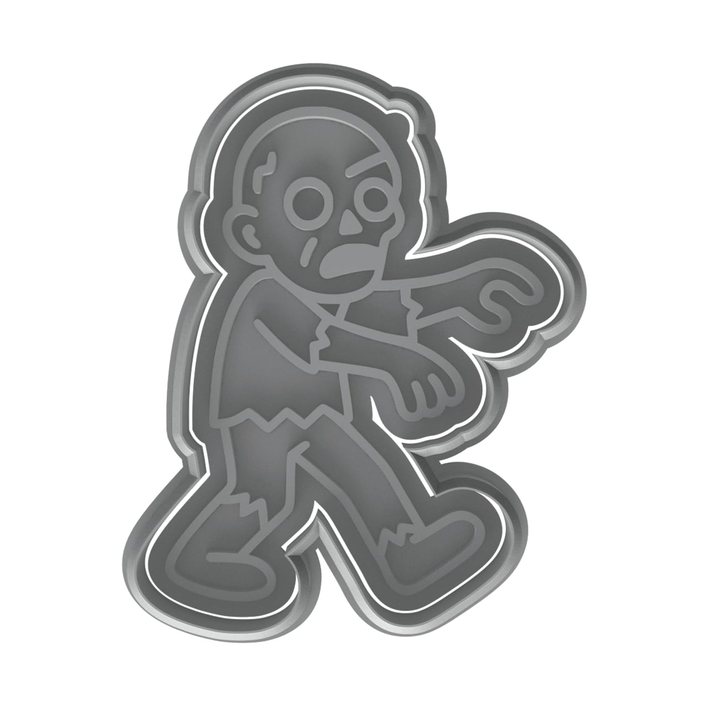 Mighty Gadget Zombie Man Cookie Cutter & Stamp - 4x2.8" Spooky Design for Halloween Baking (Random Color)