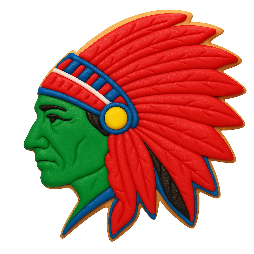 Mighty Gadget Native American Chief Cookie Cutter & Stamp - 4x3.59 Inches, Tribal Headdress Design (Random Color)