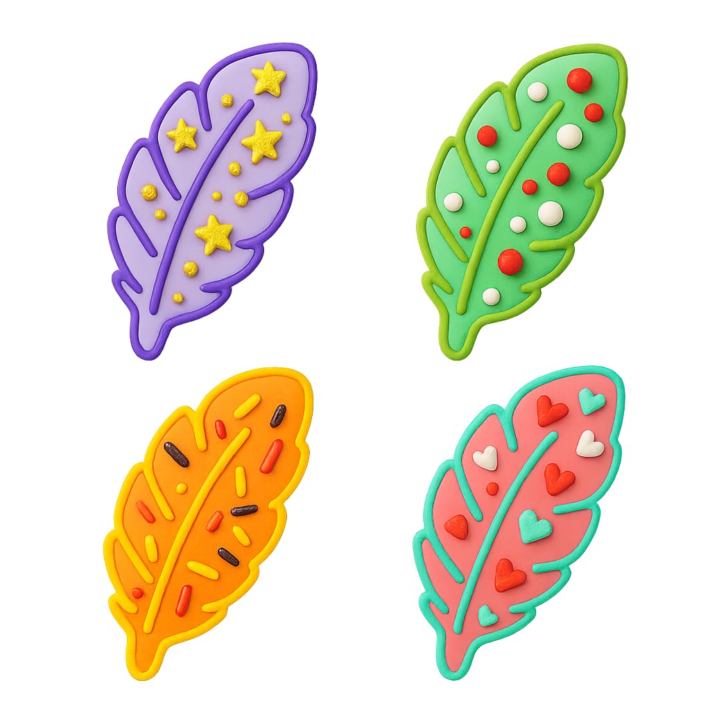 Mighty Gadget Feather Cookie Cutter & Stamp - 4x1.5" Elegant Design for Nature-Themed Baking (Random Color)