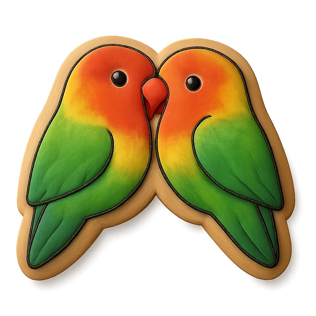 Heartfelt Lovebirds Cookie Cutter - 4x3.1" Quality Baking Tool