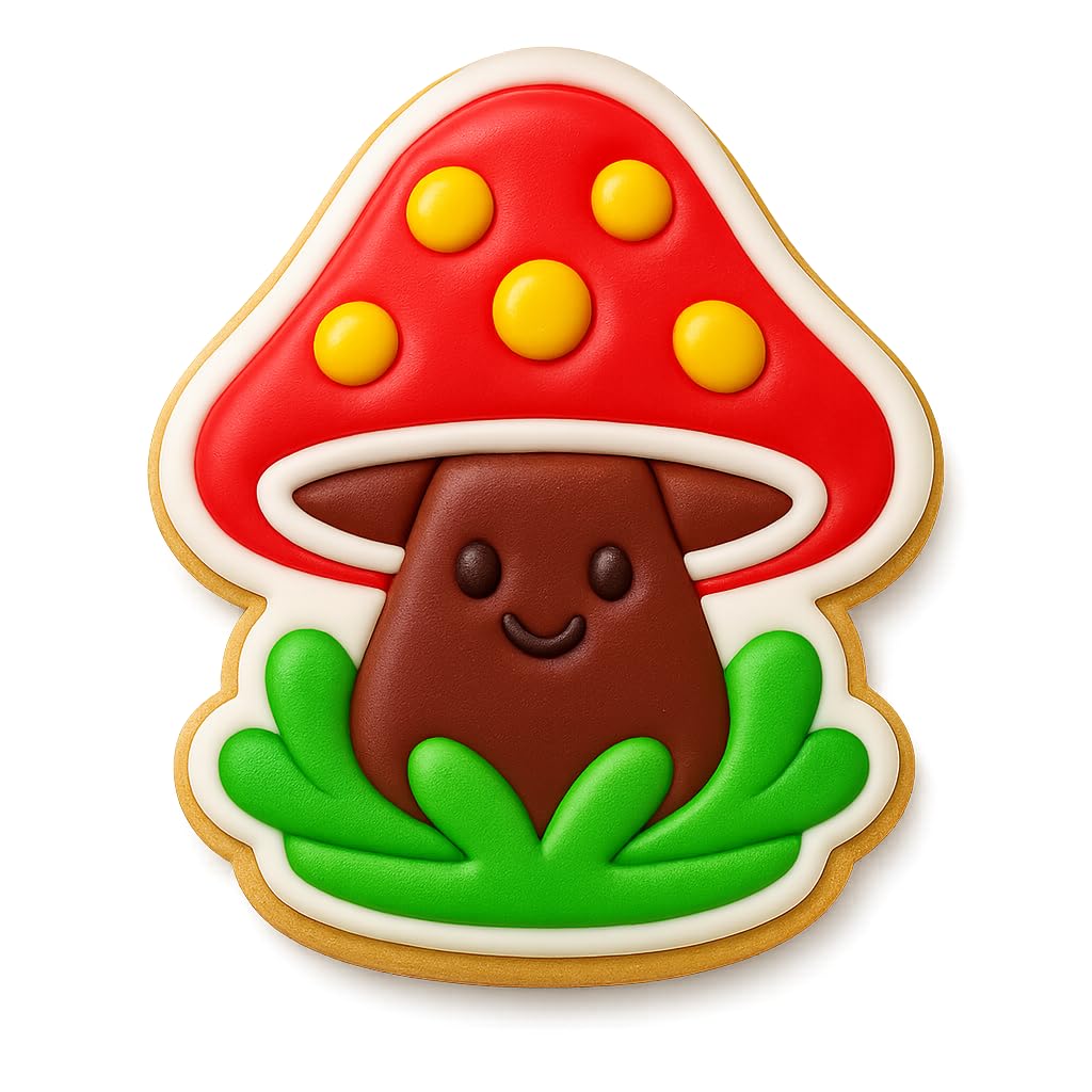 Kawaii Mushroom Man Cookie Cutter - 4x3.54" Fun Baking Design Kids