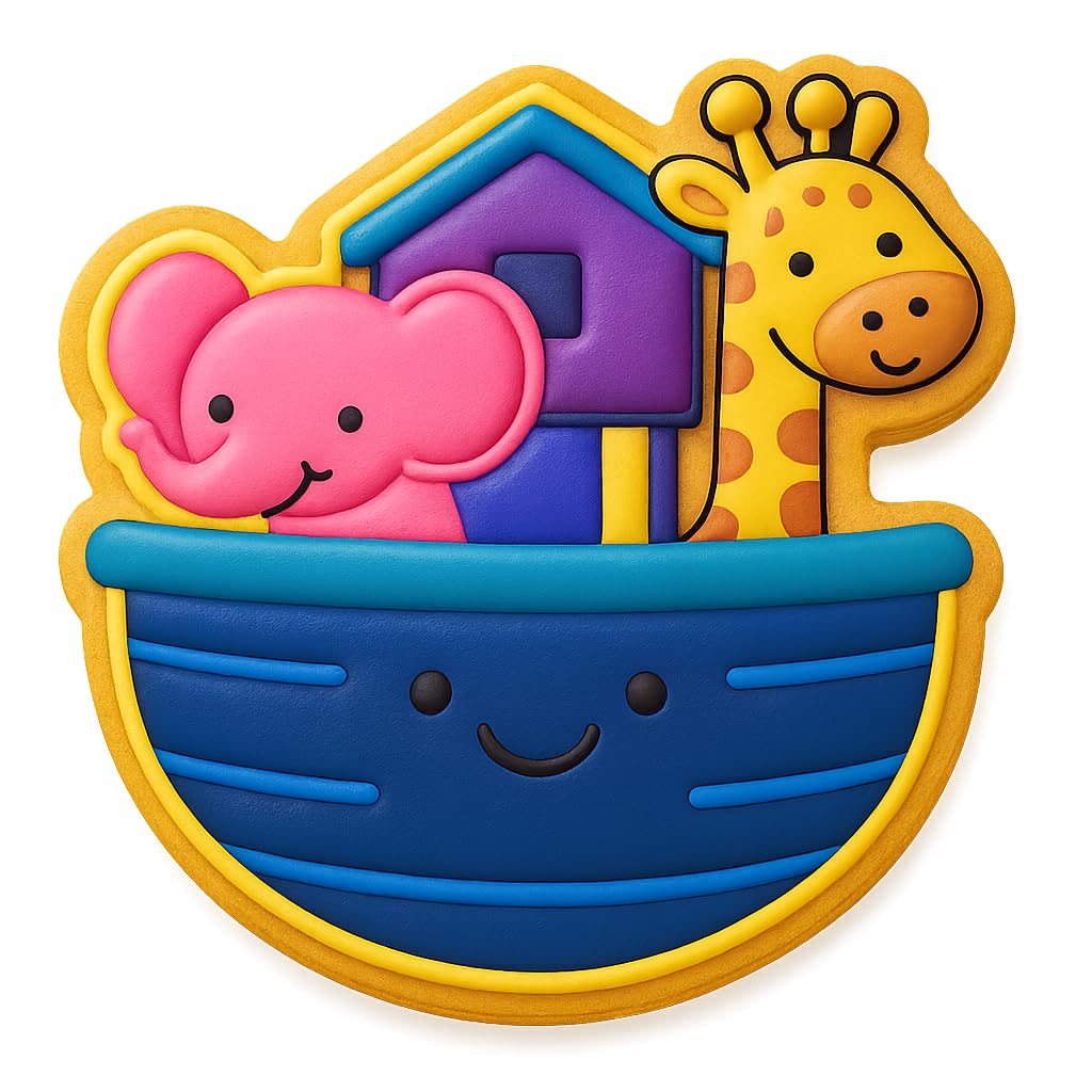 Kawaii Noah's Ark Animal Cookie Cutter Style 3 - 4x3.9" Fun Kids Baking Set