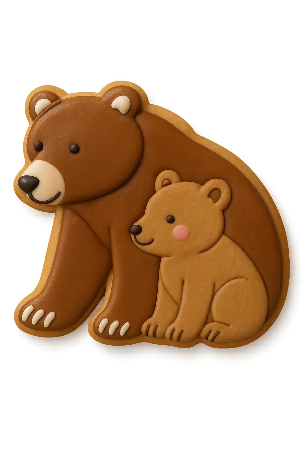 Mother Bear and Cub Cookie Cutter & Stamp - 4x3.83", Adorable Wildlife Animal Design (Random Color)