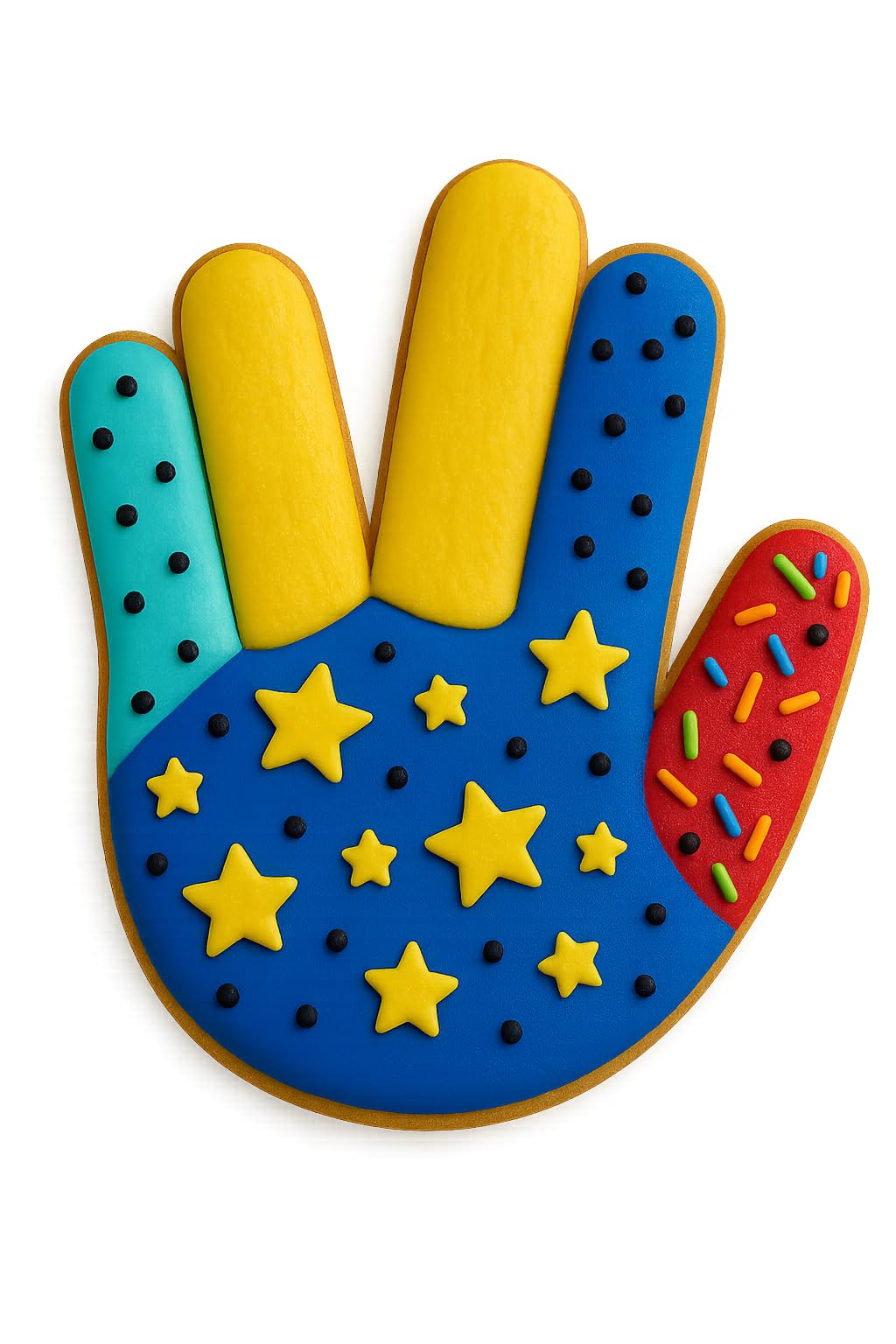 Vulcan Salute Hand Gesture Cookie Cutter 4x3.3" for Baking & Fondant Clay Gifts