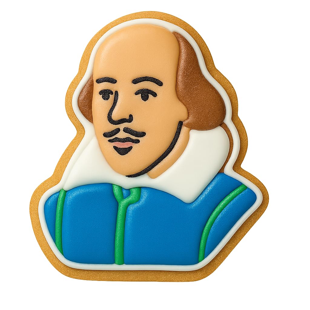Shakespearean Figure Cookie Cutter - 4x3.5" Professional Fun Design