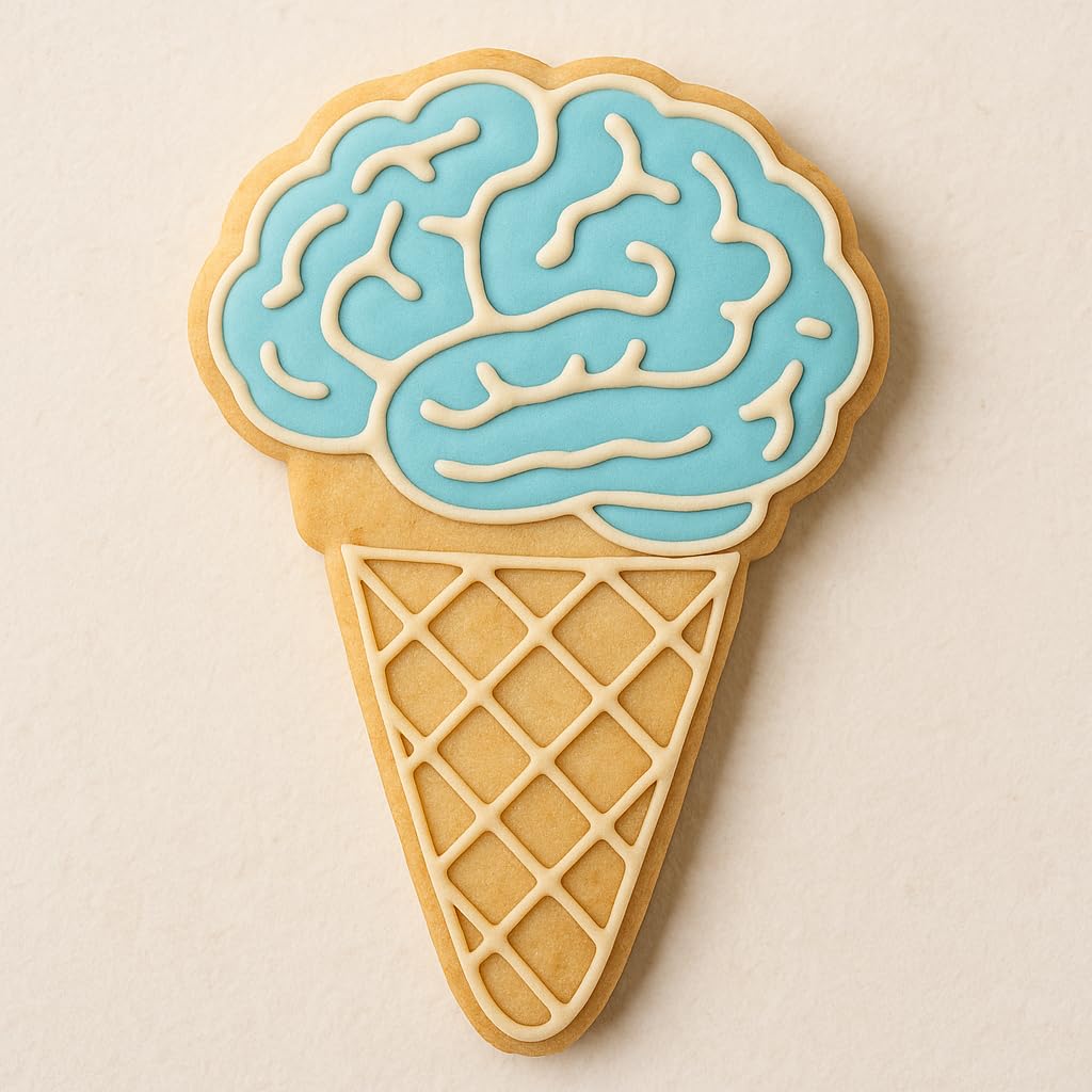 Brain Freeze Ice Cream Cookie Cutter - 4x2.27", Unique Halloween or Science-Themed Treat Mold (Random Color)