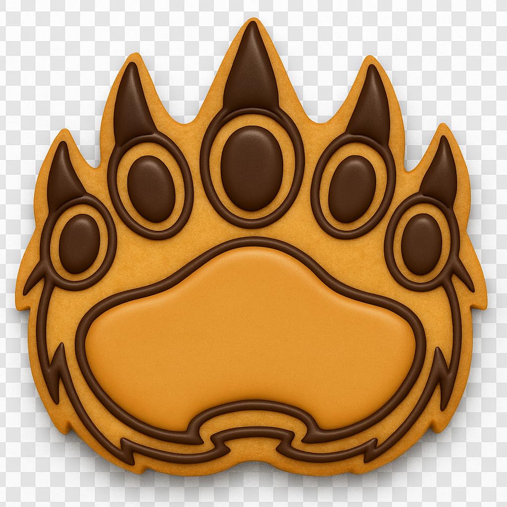 Bear Claw Cookie Cutter & Stamp - 4x3.59" (Random Color), Wild Animal Paw Baking Tool
