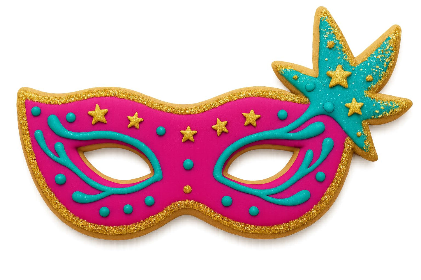 Mighty Gadget Mardi Gras Masquerade Mask Cookie Cutter (Green) - 5.5x3.5 Inches, Festive Carnival Baking Tool for Party Treats