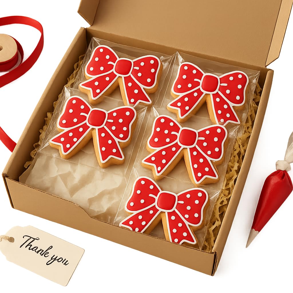 Mighty Gadget Classic Hair Bow Cookie Cutter - 4x3” Pink Ribbon Design