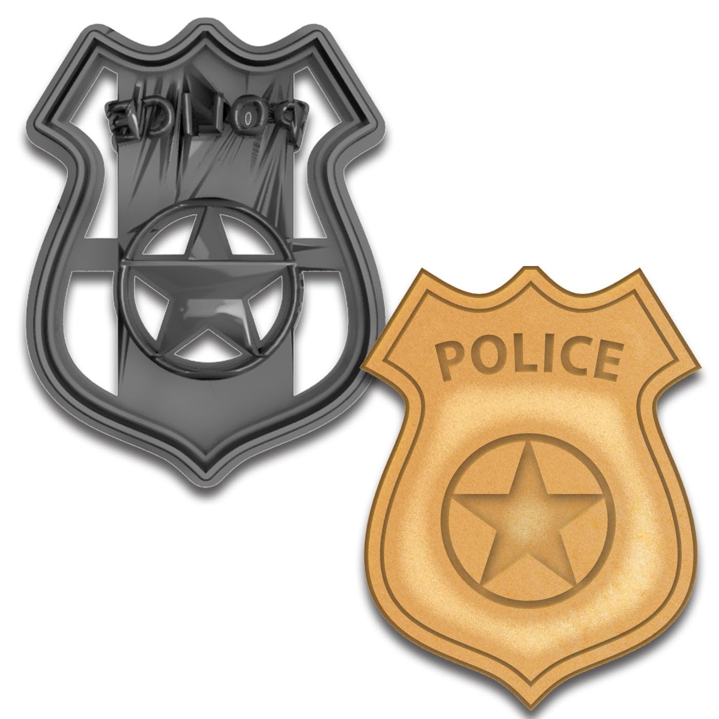 Police Badge Cookie Cutter, 4.25x3.26" - Perfect for Law Enforcement and First Responder Themed Baking