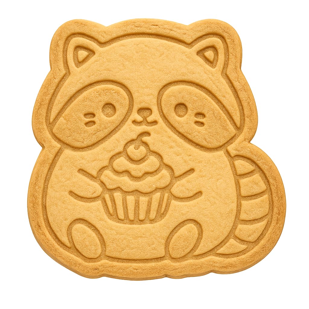 Kawaii Raccoon Cupcake Cookie Cutter - 4x3.8" Fun Kids Party Baking
