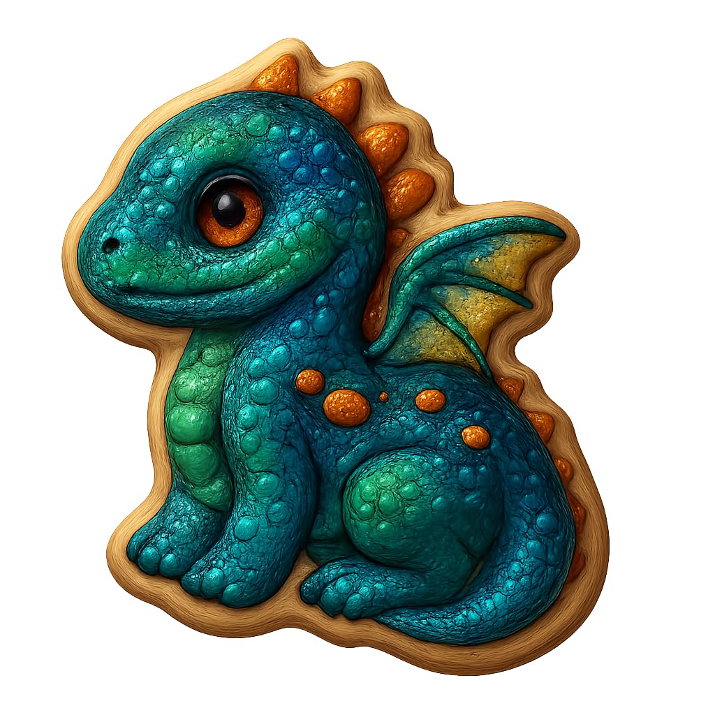 Glistening Scale Dragon Cookie Cutter - 4x3.1" Fun Party Kitchen Baking