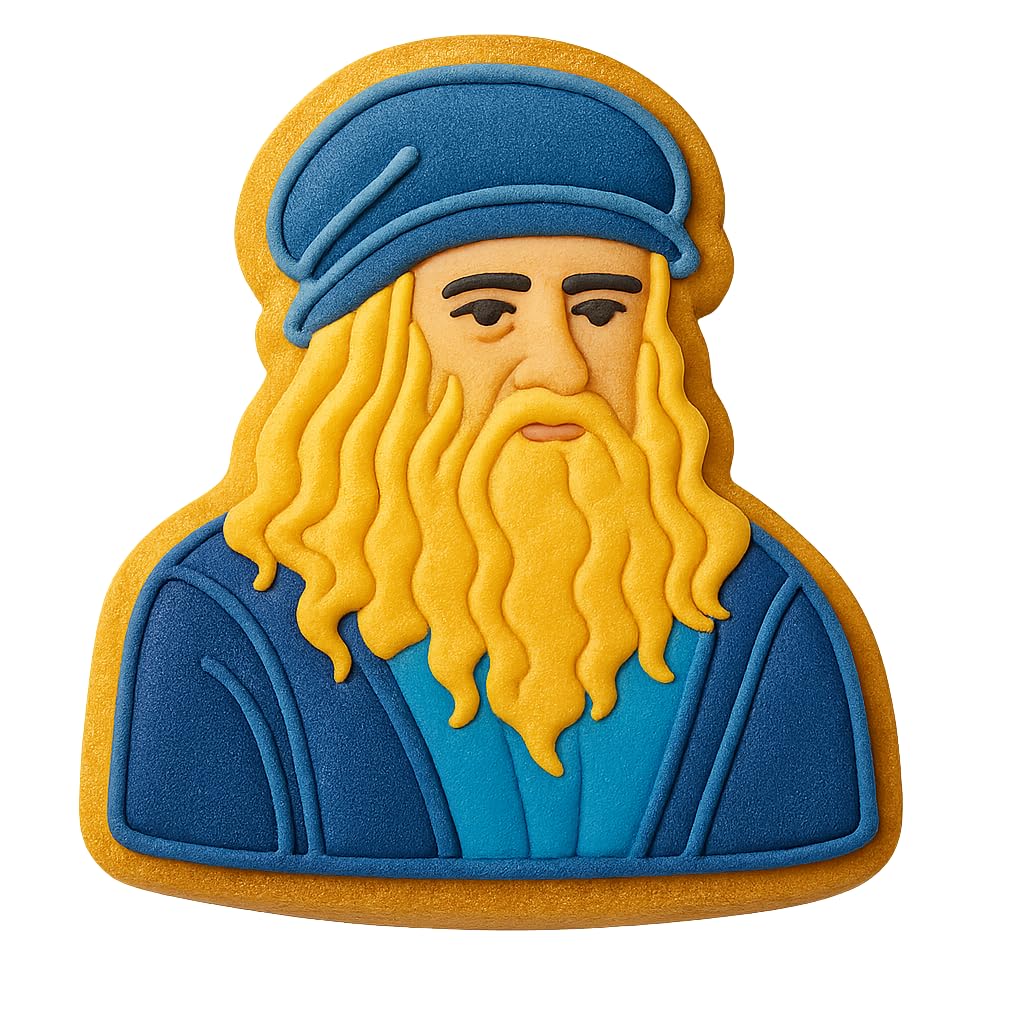 Leonardo da Vinci Cookie Cutter - 4x3.6" Premium Baking Design