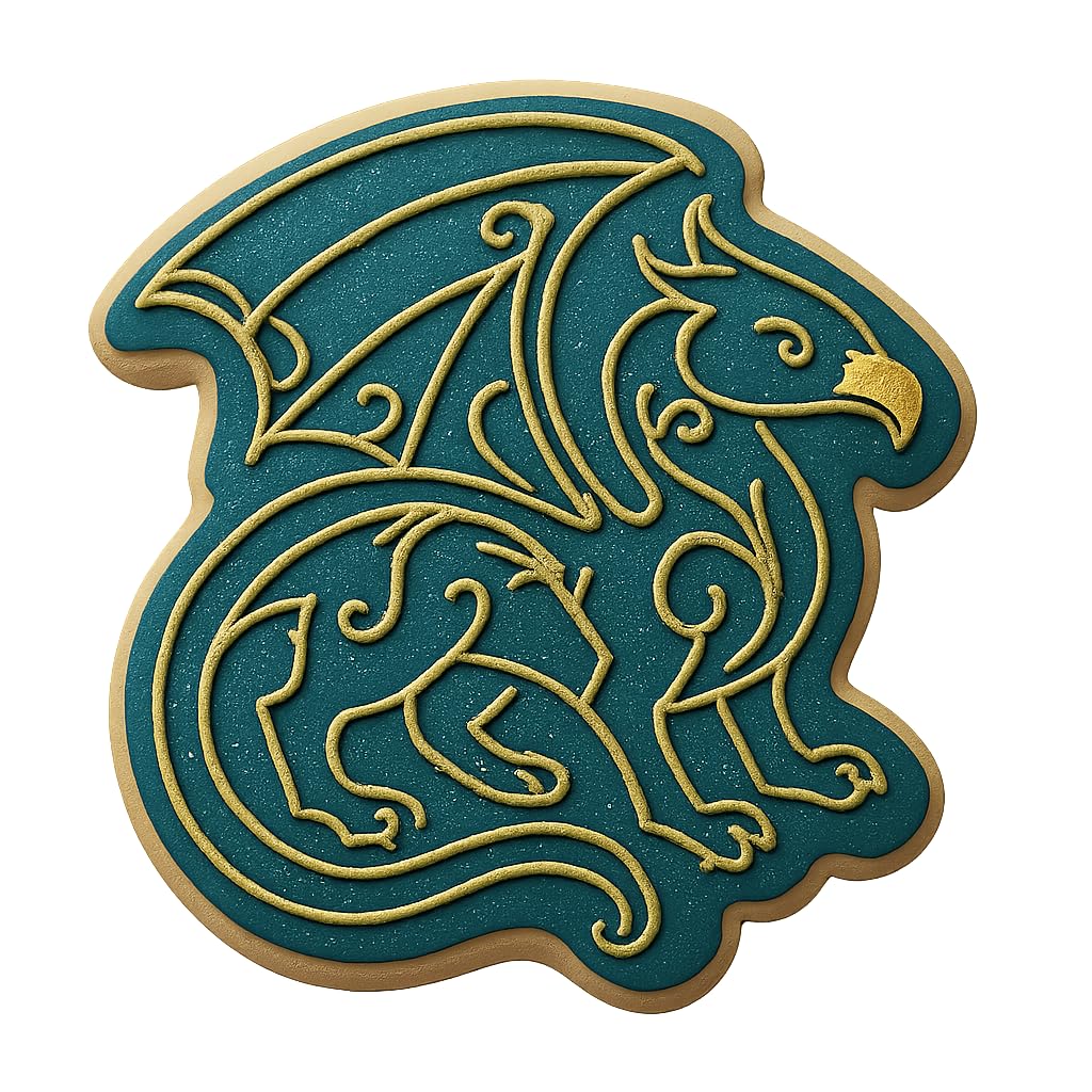 Gilded Dragon Cookie Cutter - 4x3.8" Premium Baking Design Set