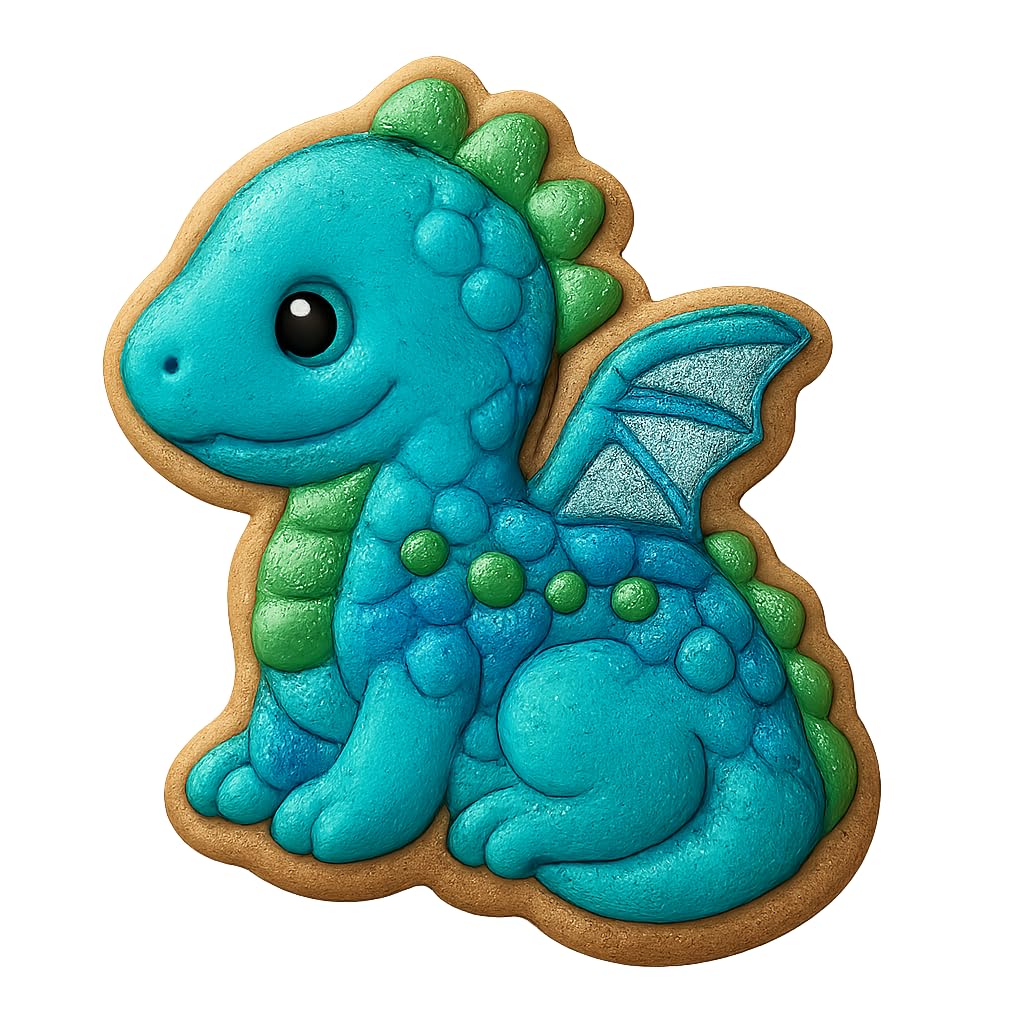 Glistening Scale Dragon Cookie Cutter - 4x3.1" Fun Party Kitchen Baking
