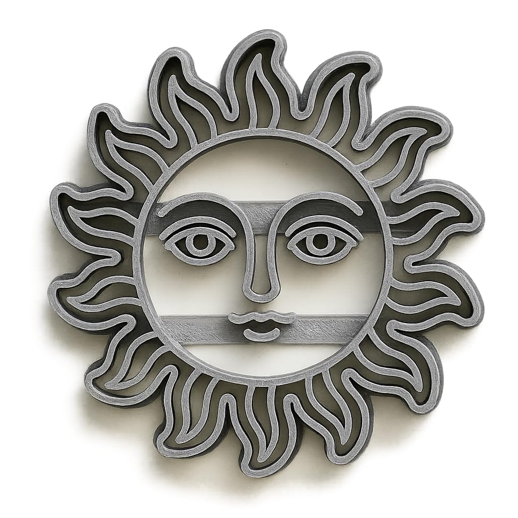 Mighty Gadget Celestial Sun Face Cookie Cutter & Stamp - 4x4" Radiant Design for Cosmic Baking (Random Color)
