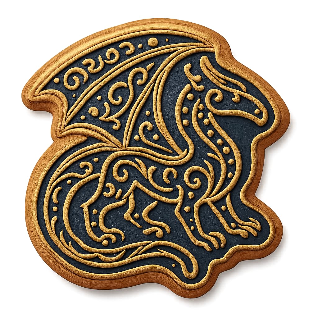 Gilded Dragon Cookie Cutter - 4x3.8" Premium Baking Design Set