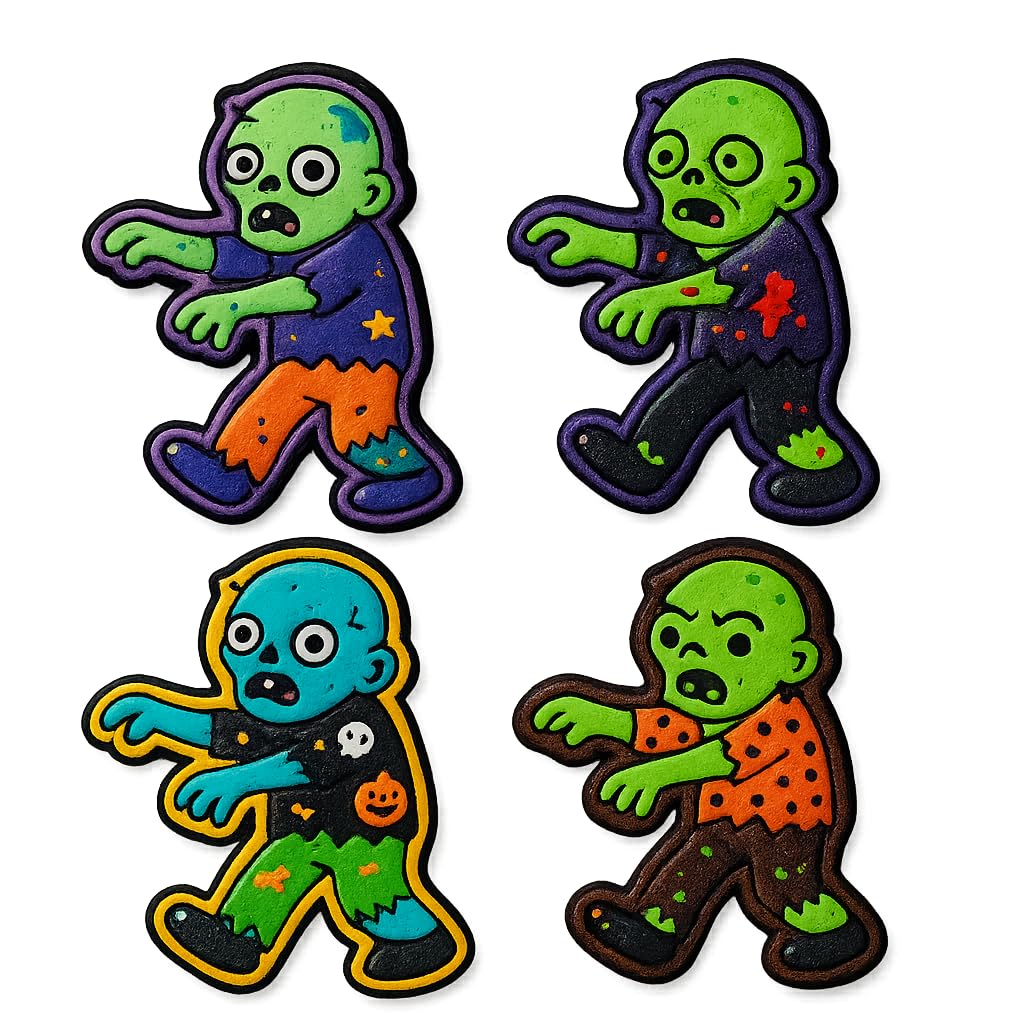 Mighty Gadget Zombie Man Cookie Cutter & Stamp - 4x2.8" Spooky Design for Halloween Baking (Random Color)