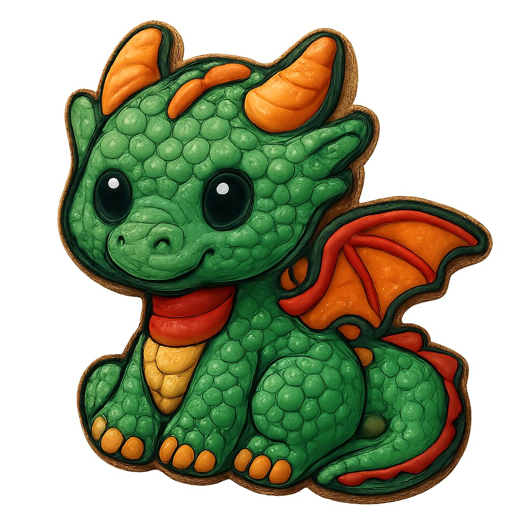 Dragon Hatchling Cookie Cutter 4x3.1" Party Baking Fun Design